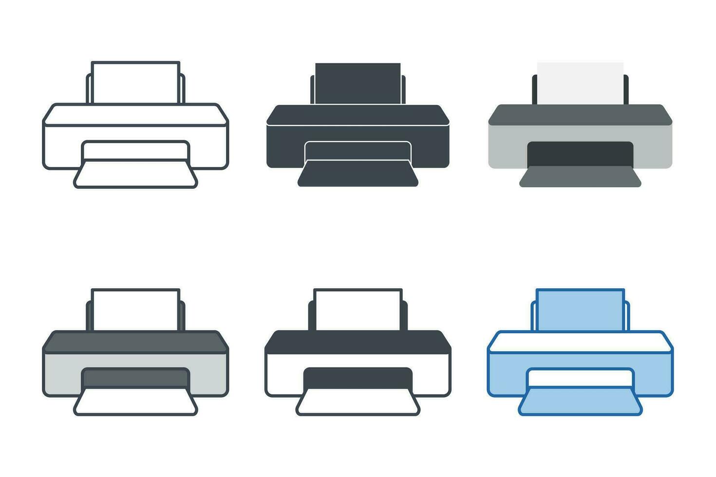 impressora ícone coleção com diferente estilos. impressora ícone símbolo vetor ilustração isolado em branco fundo