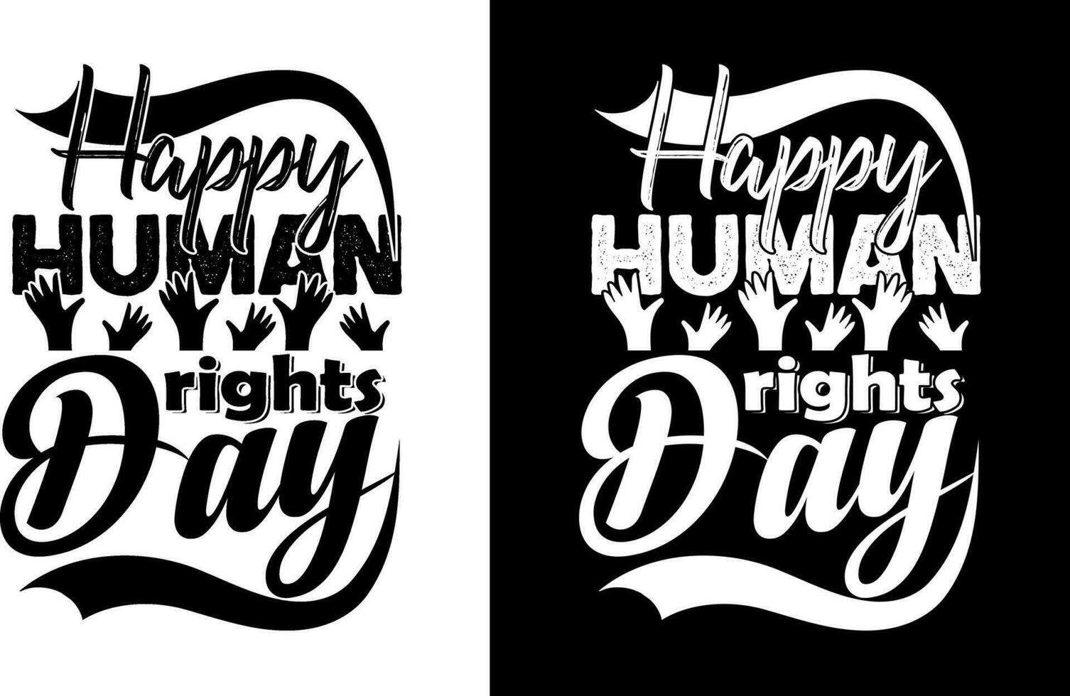 design de camiseta feliz dia dos direitos humanos vetor