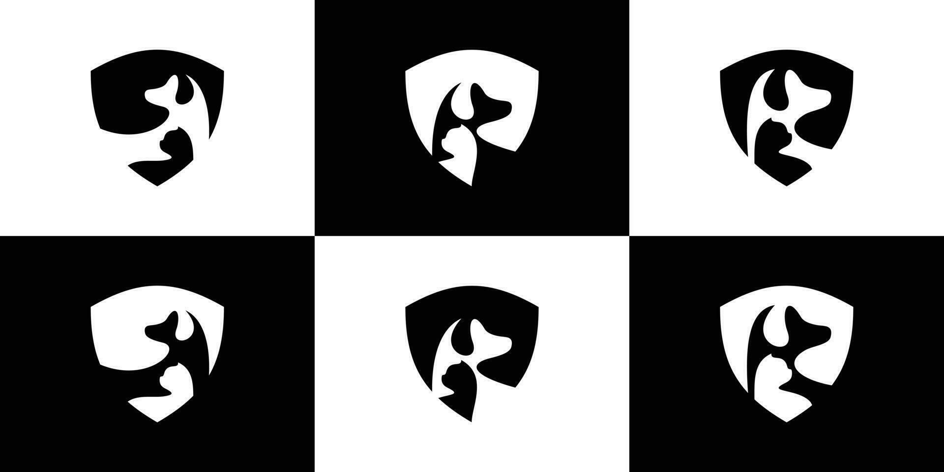 logotipo Projeto combinando a forma do uma escudo com animais de estimação, animal Cuidado. vetor