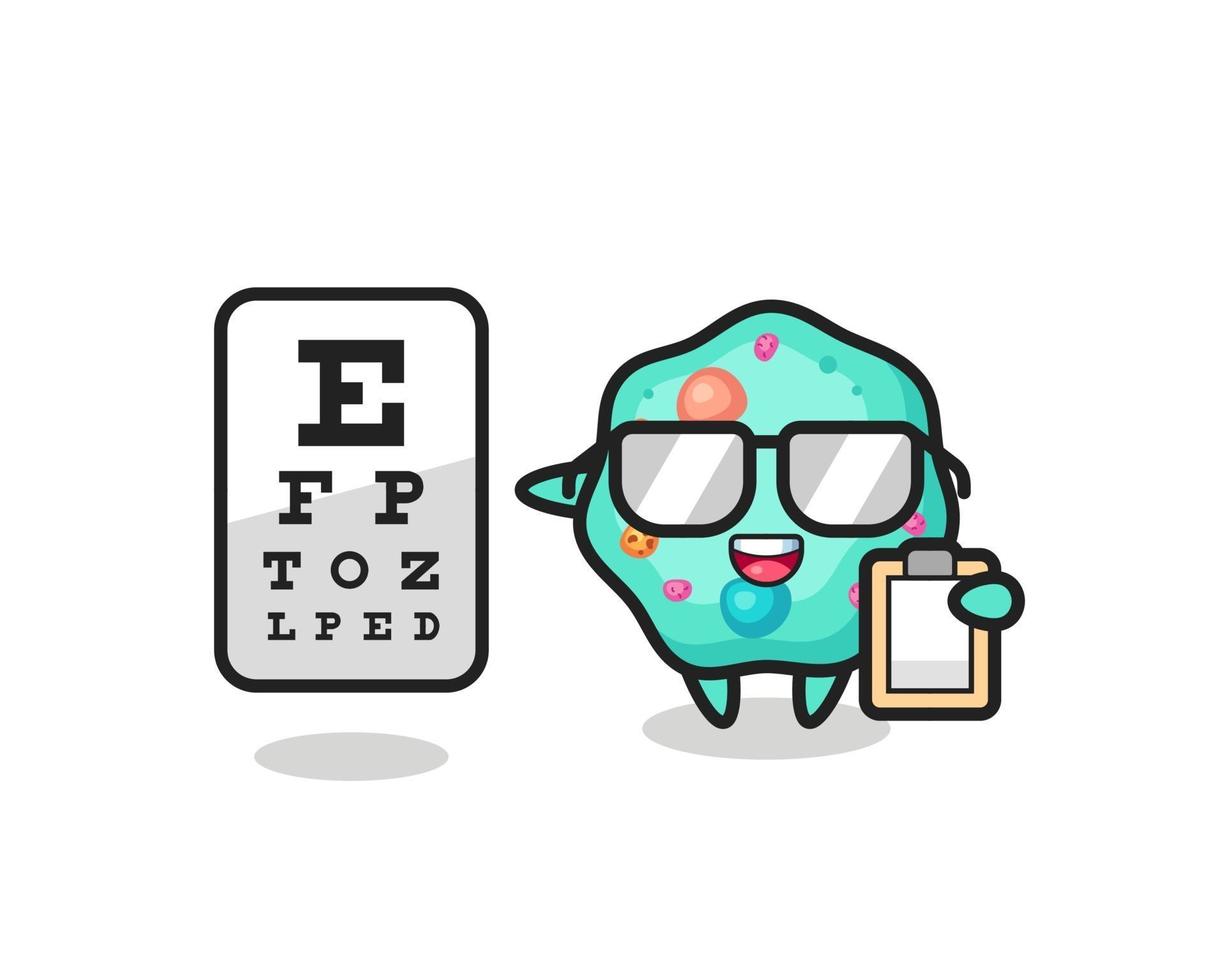 ilustração do mascote da ameba como oftalmologista vetor