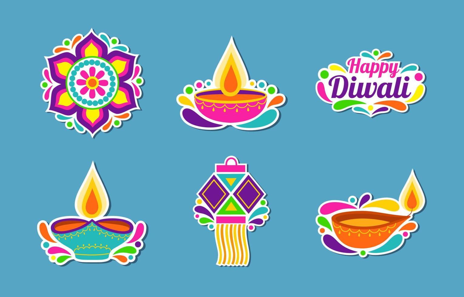 dia colorido de diwali vetor