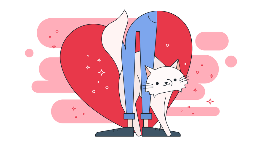 Vetor de amor de gato