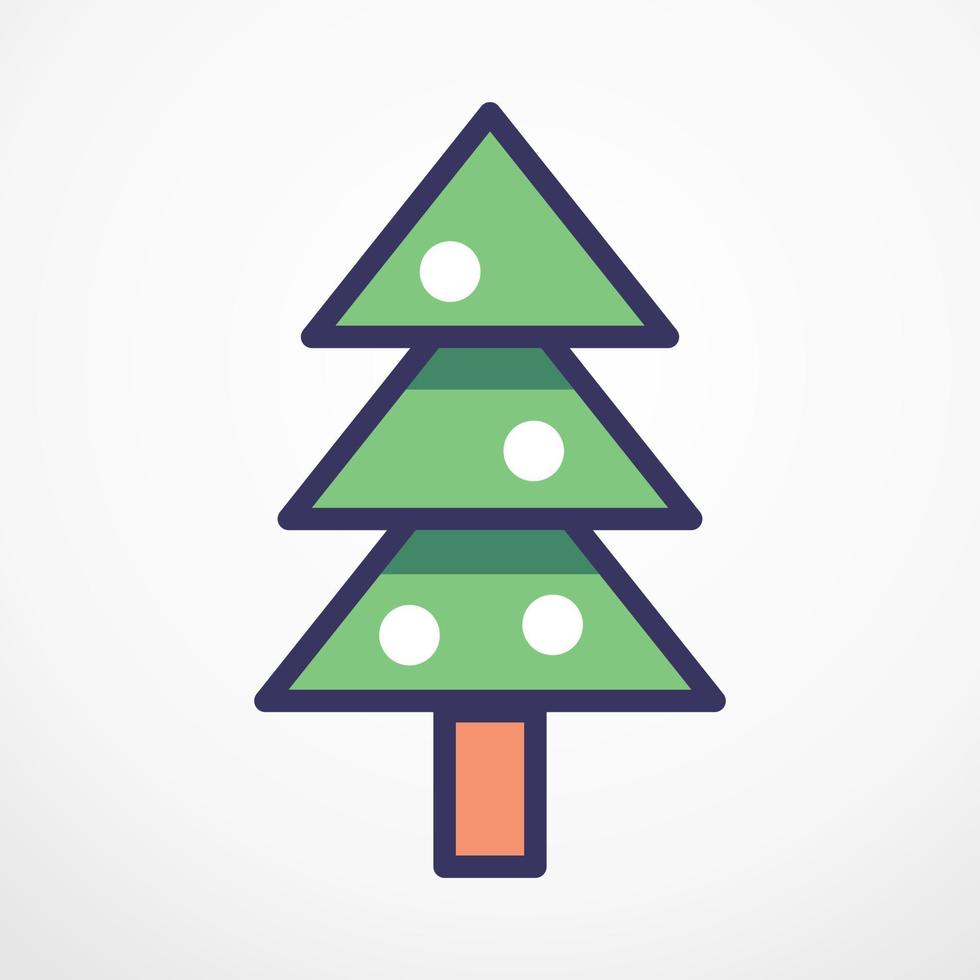 ilustração em vetor linha plana árvore de Natal.