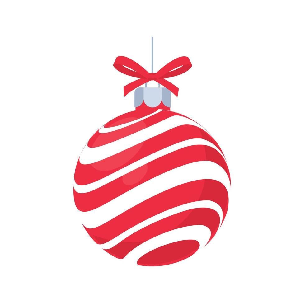 vetor de bola vermelha de natal com padrão branco para celebração de natal
