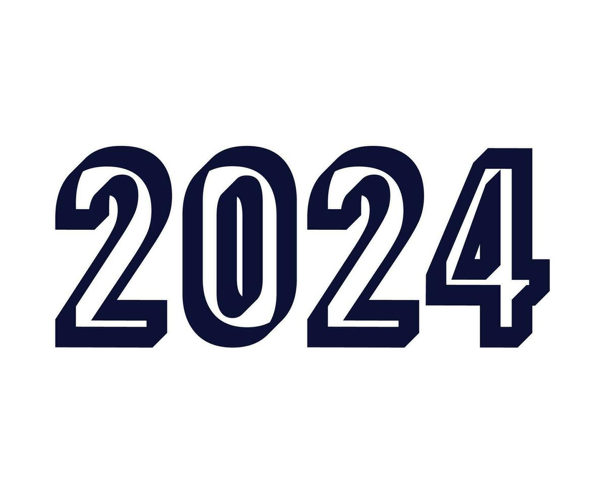 feliz Novo ano 2024 abstrato azul gráfico Projeto vetor logotipo símbolo ilustração