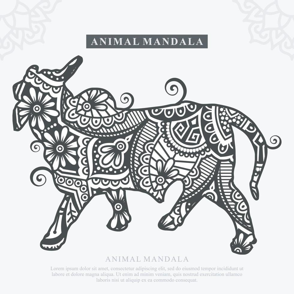 mandala animal. elementos decorativos vintage. ilustração vetorial. vetor