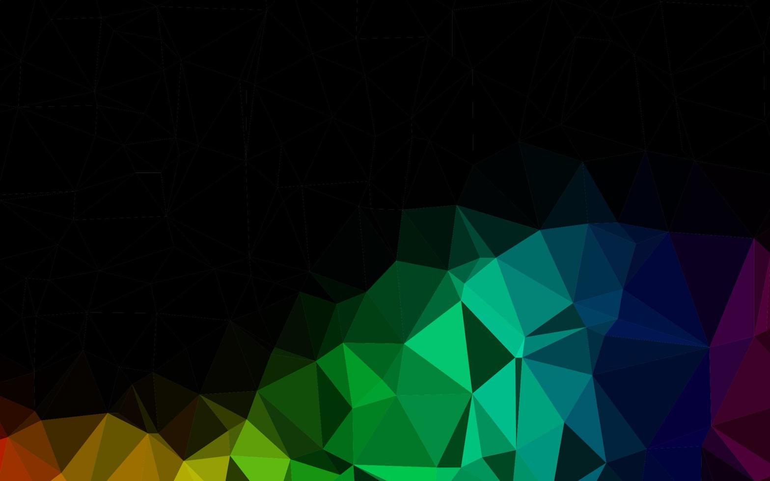multicolor escuro, padrão de triângulo embaçado de vetor de arco-íris.