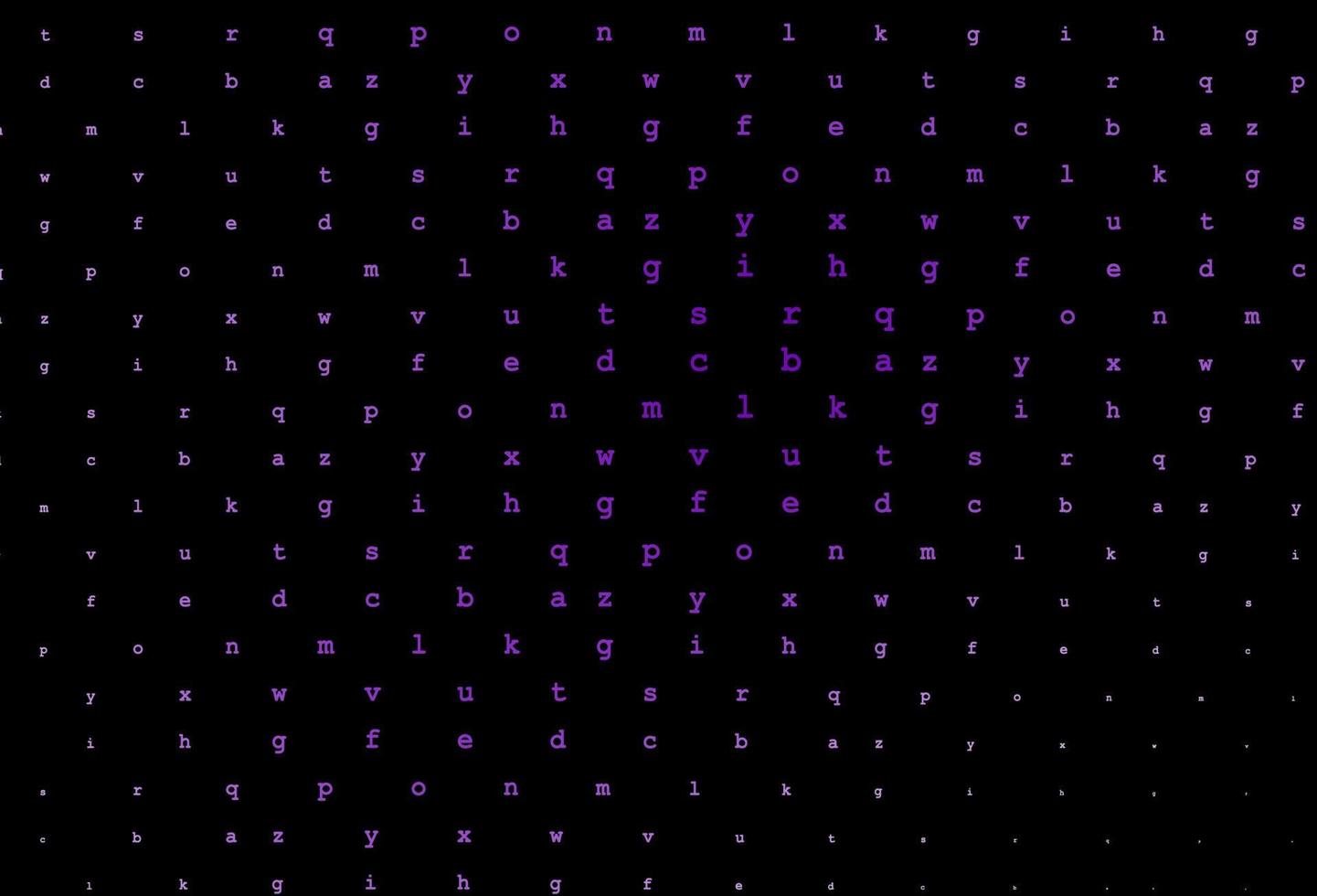 modelo de vetor roxo escuro com letras isoladas.