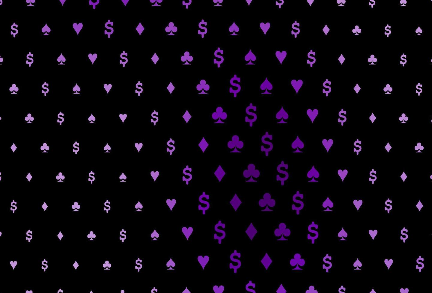 modelo de vetor roxo escuro com símbolos de pôquer.