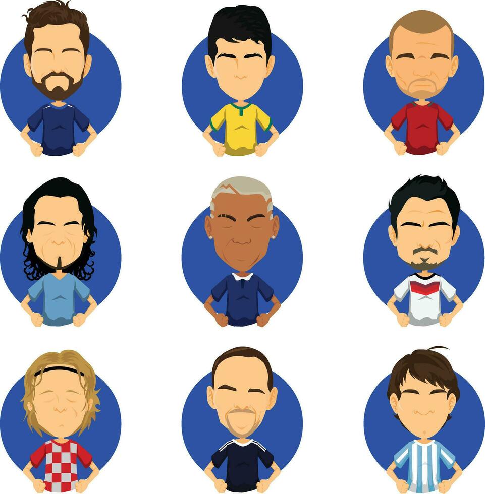 futebol avatar conjunto vetor