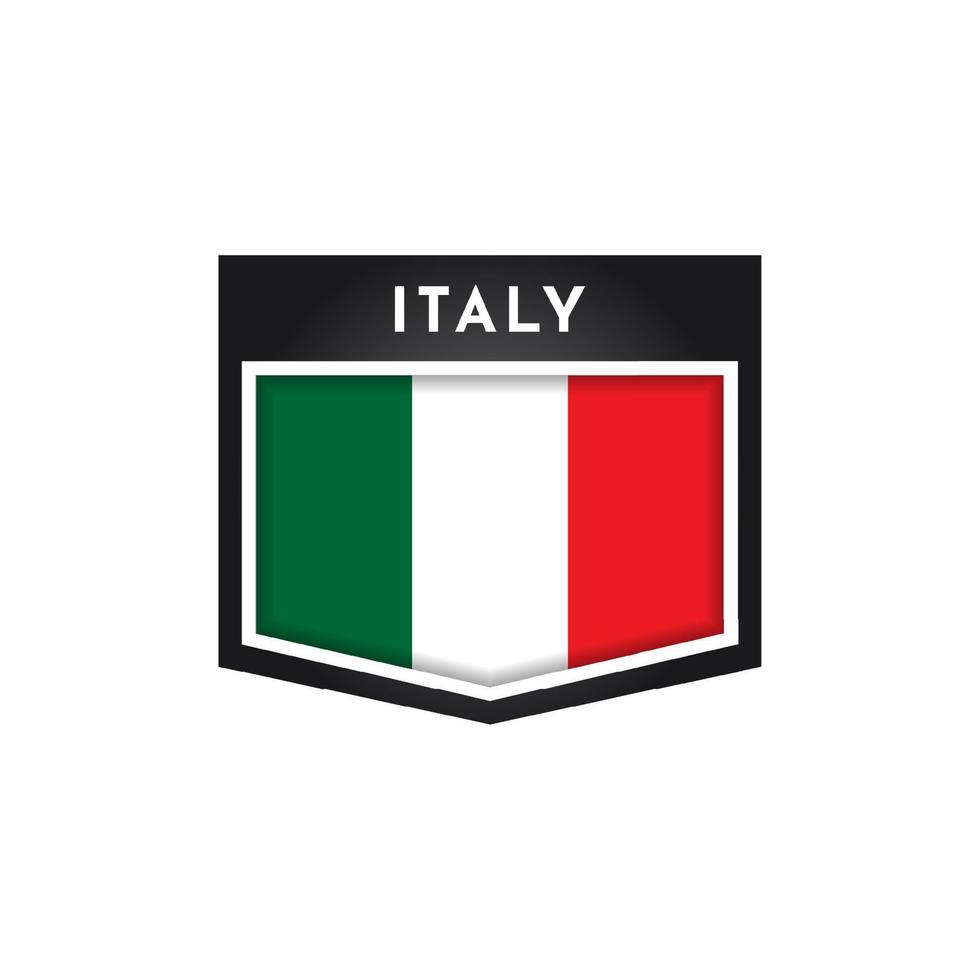 bandeira da itália com design de modelo de etiqueta emblema emblema vetor
