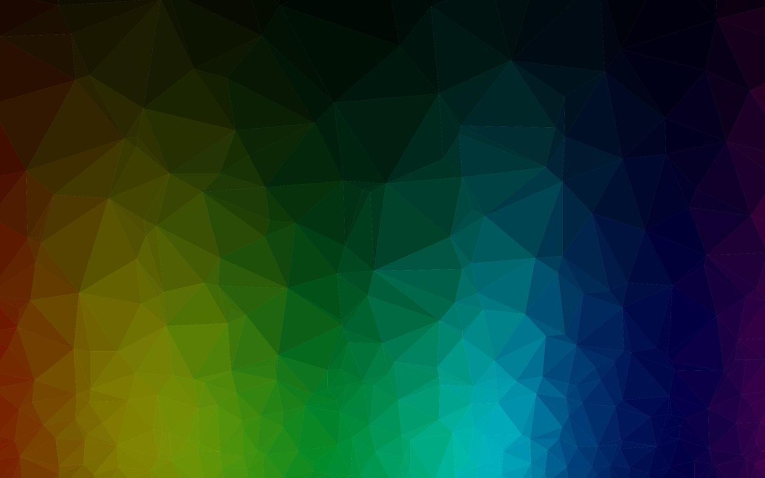 cobertura poligonal abstrata do vetor do arco-íris multicolorido escuro.