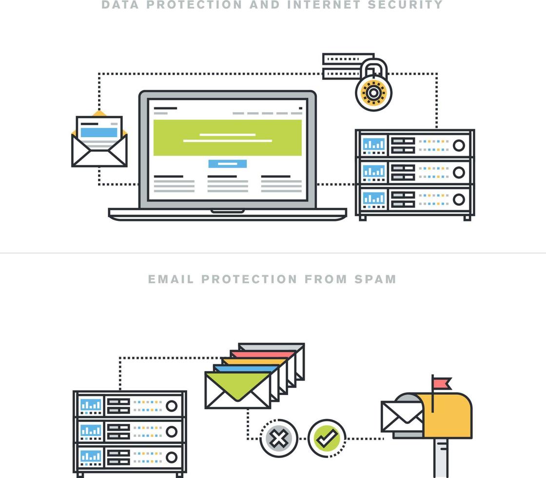 proteção de dados e segurança na internet vetor