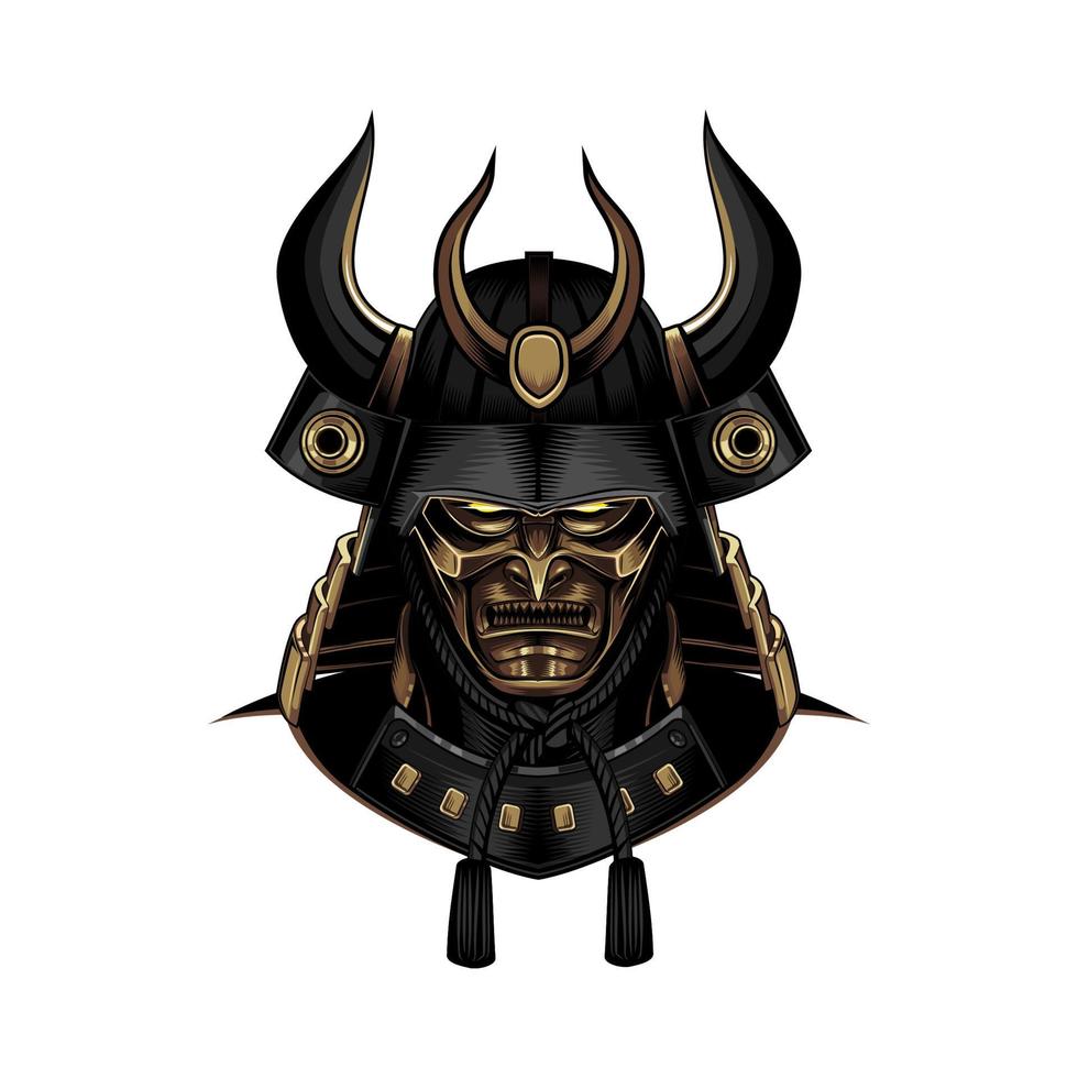 capacete de guerreiro samurai vetor