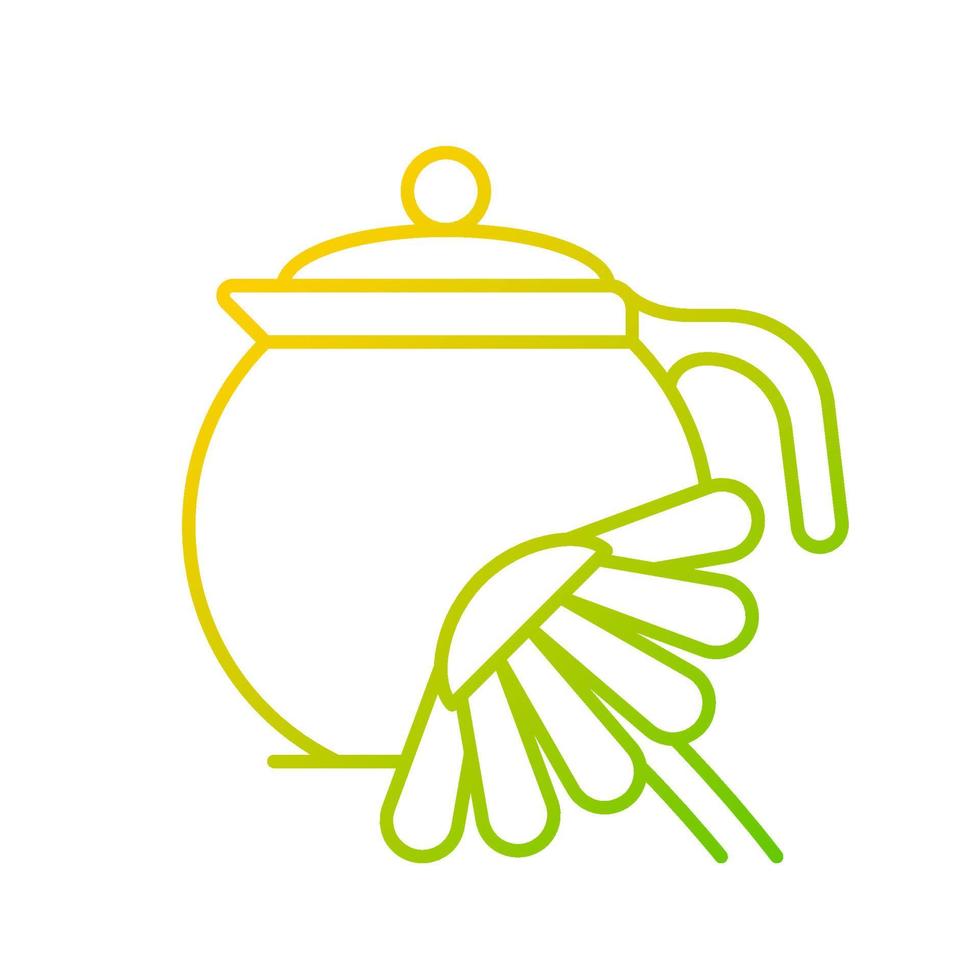 ícone de vetor linear gradiente de chá de camomila