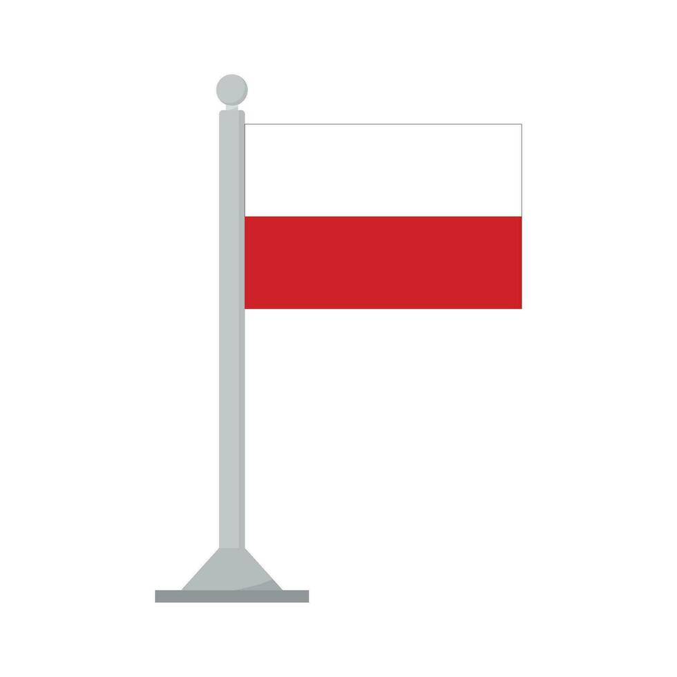 bandeira do Polônia em mastro de bandeira isolado vetor