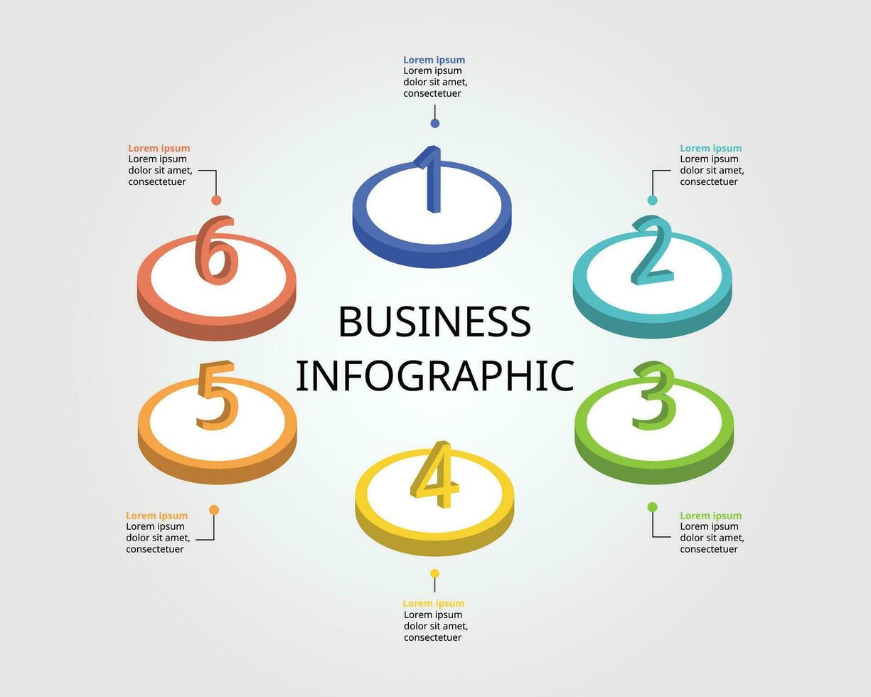 círculo modelo com número para infográfico para apresentação para 8 elemento vetor