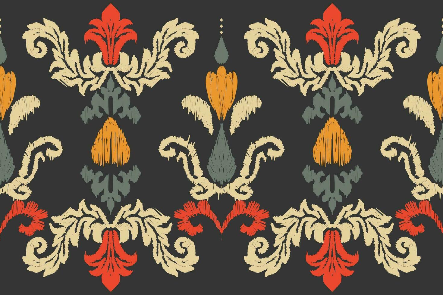 ikat floral paisley bordado em Preto background.geometric étnico oriental padronizar tradicional.asteca estilo abstrato vetor ilustração.design para