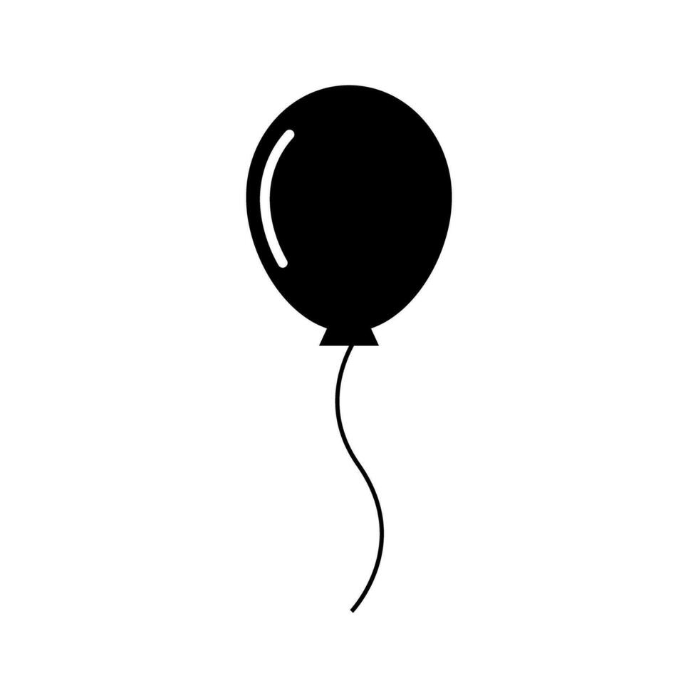 decoração balão silhueta ícone. vetor. vetor