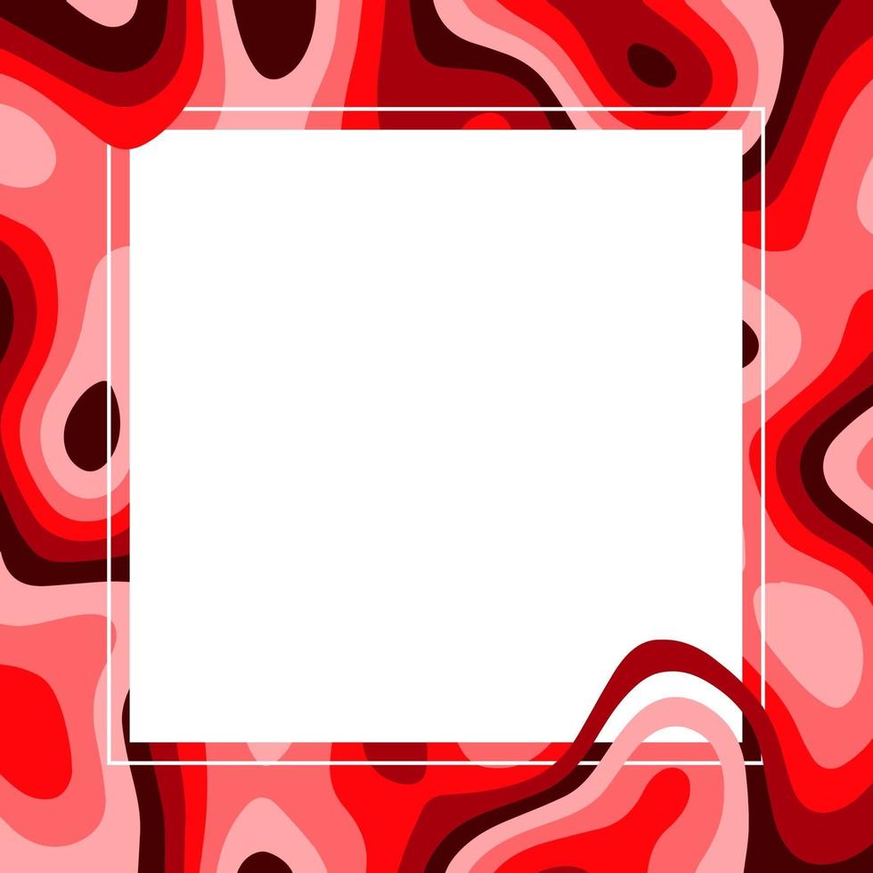 layout criativo feito com fundo vermelho abstrato, moldura quadrada. vetor