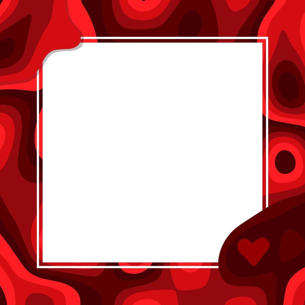 layout criativo feito com fundo vermelho abstrato, moldura quadrada. vetor