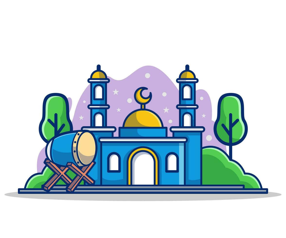 ilustração plana de mesquita vetor
