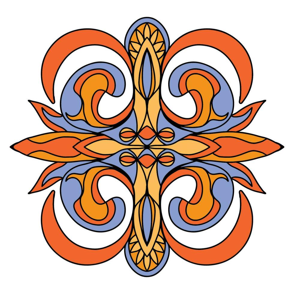 mandala flor arte três, com confortável cores, Boa para gráfico Projeto e decorativo Recursos vetor