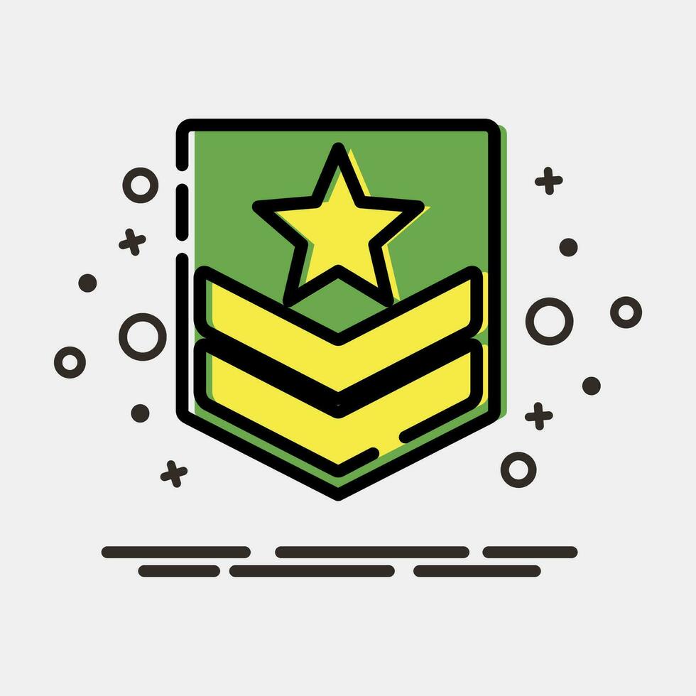 ícone militares distintivo. militares elementos. ícones dentro mbe estilo. Boa para impressões, cartazes, logotipo, infográficos, etc. vetor