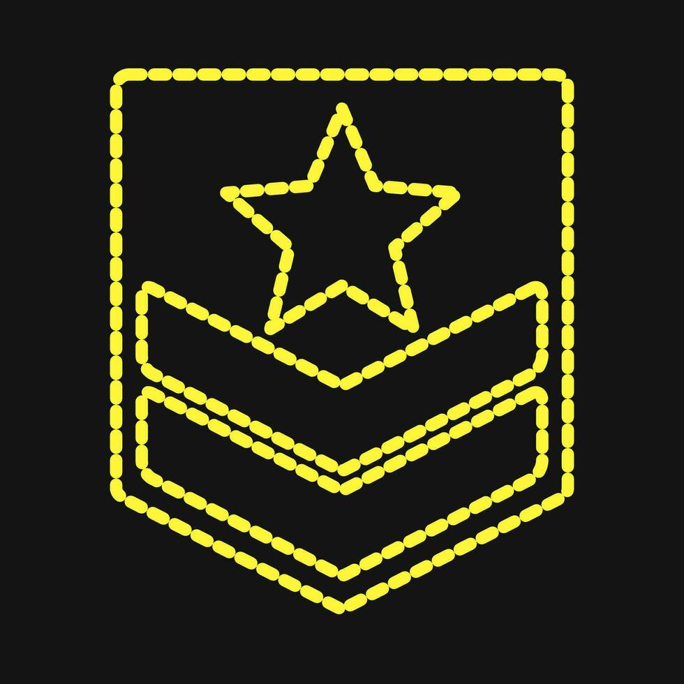 ícone militares distintivo. militares elementos. ícones dentro pontilhado estilo. Boa para impressões, cartazes, logotipo, infográficos, etc. vetor