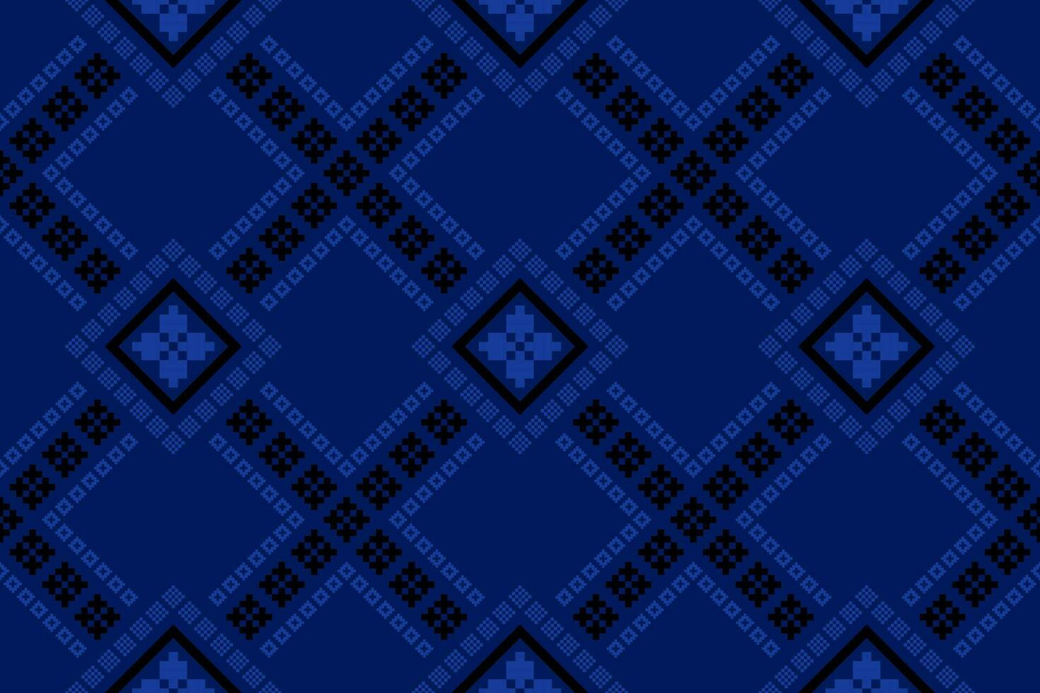 índigo marinha azul geométrico tradicional étnico padronizar ikat desatado padronizar fronteira abstrato Projeto para tecido impressão pano vestir tapete cortinas e sarongue asteca africano indiano indonésio vetor