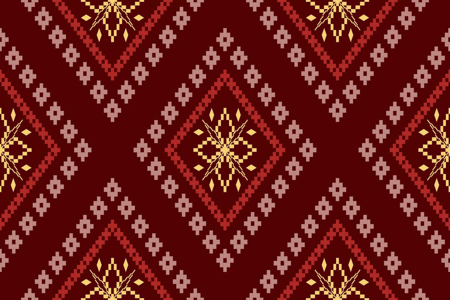 vermelho tradicional étnico padronizar paisley flor ikat fundo abstrato asteca africano indonésio indiano desatado padronizar para tecido impressão pano vestir tapete cortinas e sarongue vetor