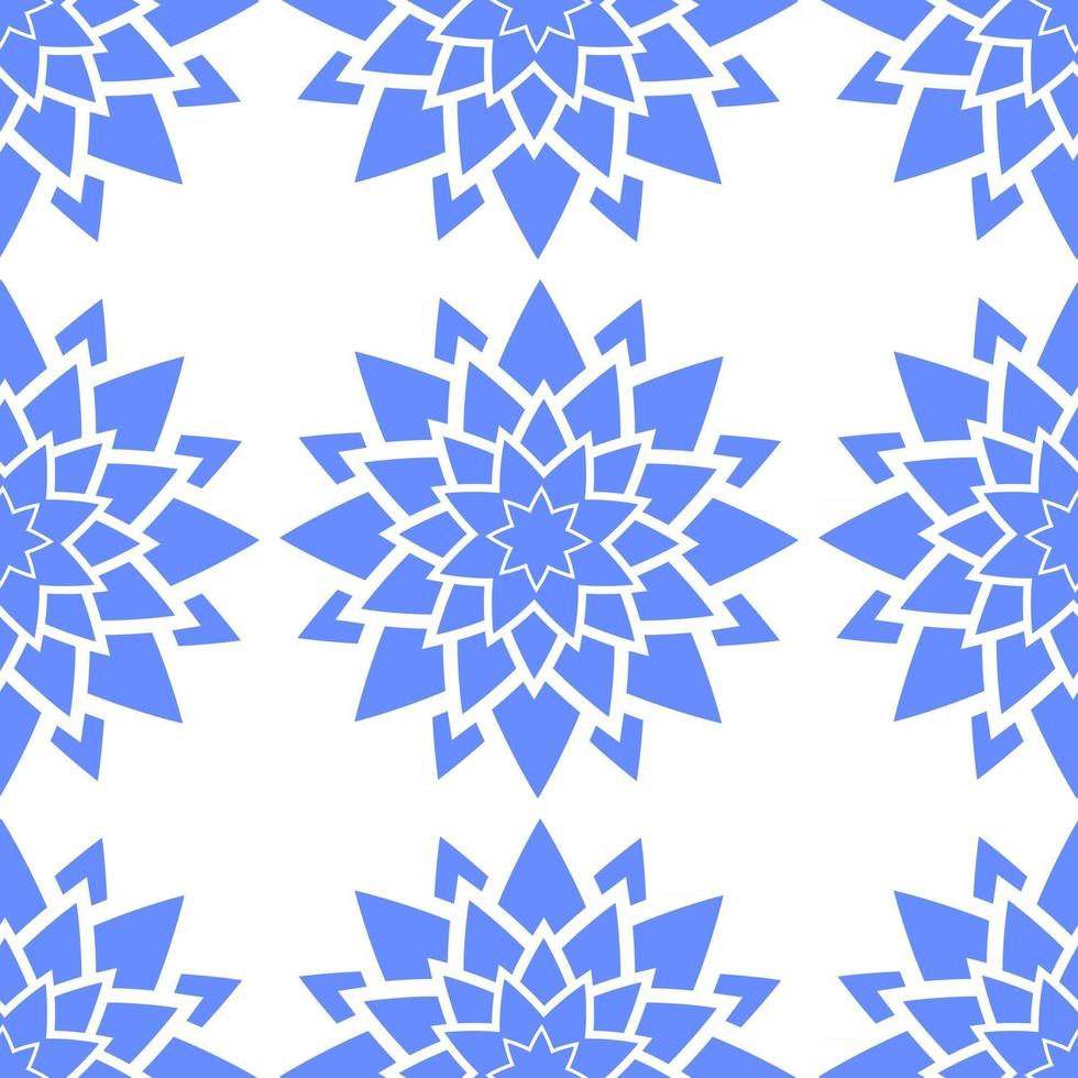 padrão sem emenda colorido de flores azuis abstratas em um fundo branco. ilustração vetorial plana simples. para o design de papéis de parede de papel, tecido, papel de embrulho, capas, sites vetor