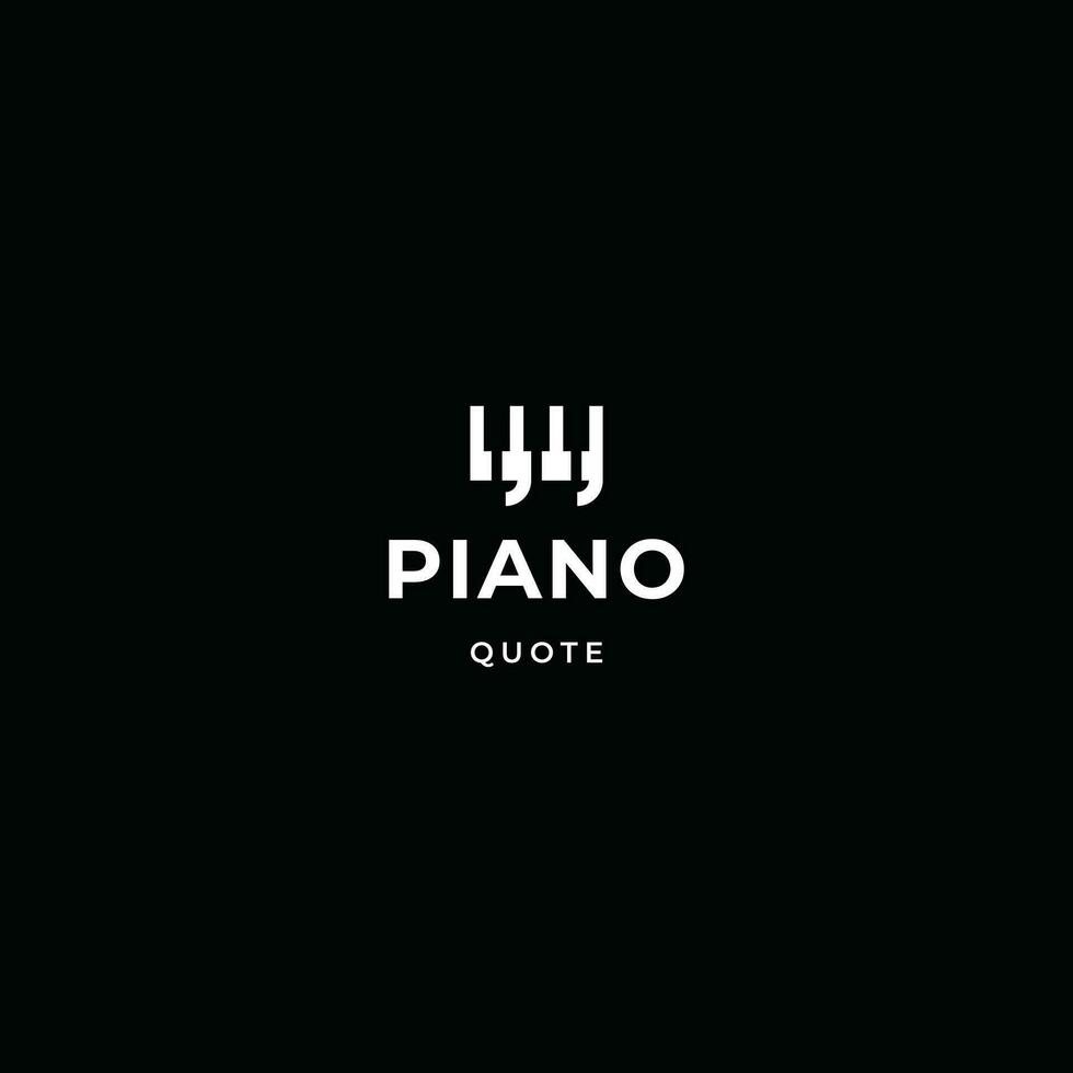 piano citar logotipo, música citar logotipo Projeto moderno conceito vetor