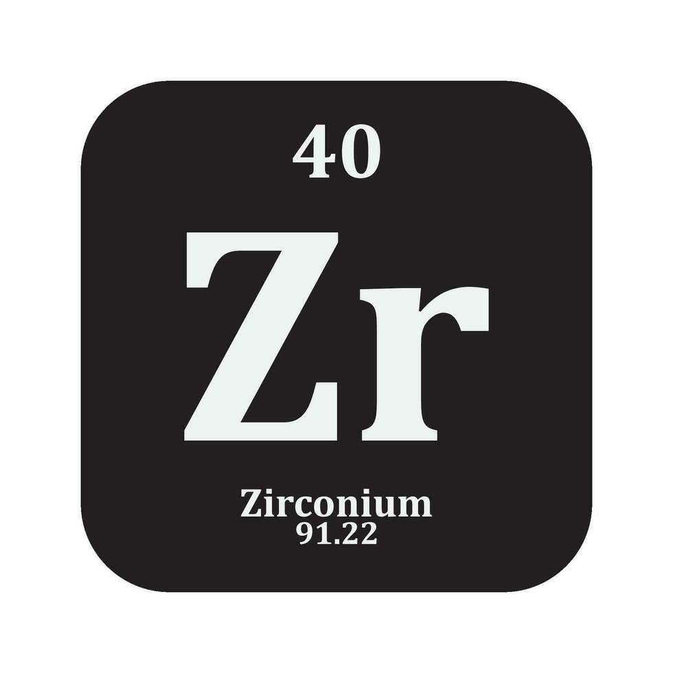 zircônio química ícone vetor