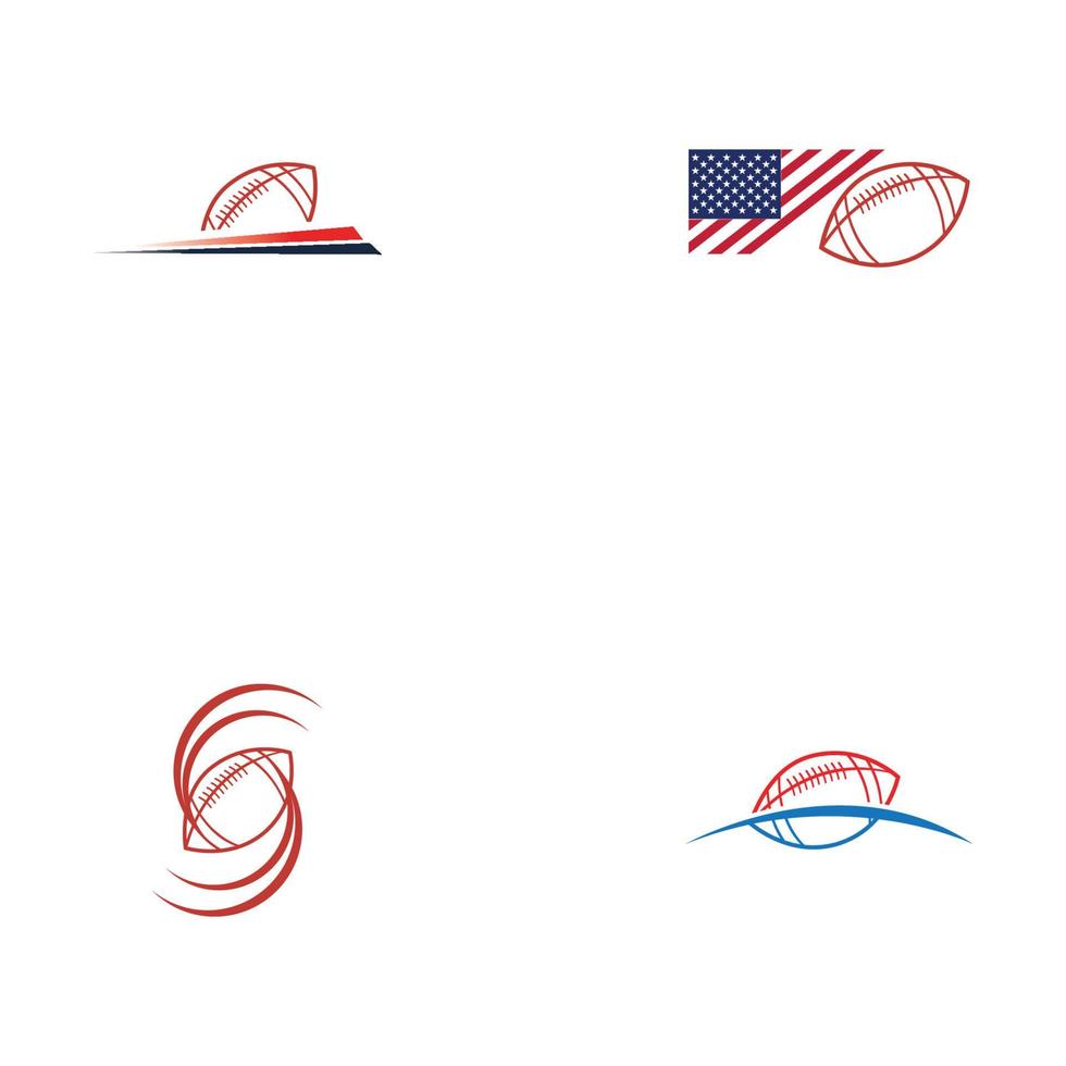 modelo de design de ilustração vetorial de logotipo de futebol americano esporte vetor