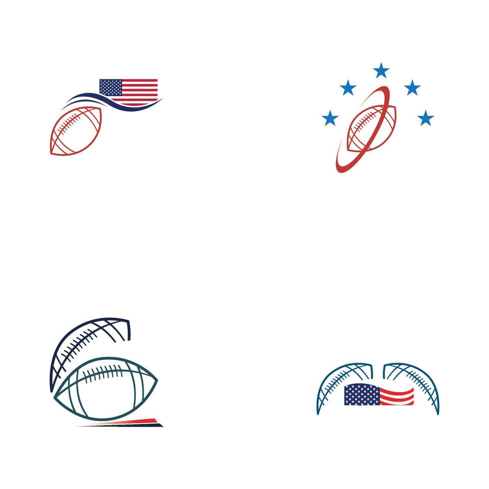 modelo de design de ilustração vetorial de logotipo de futebol americano esporte vetor