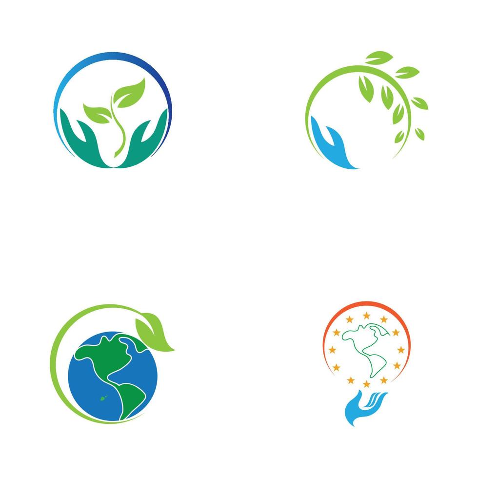 design de ilustração vetorial de logotipo do dia mundial da terra vetor