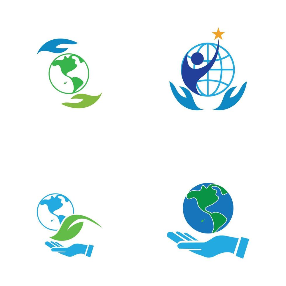 design de ilustração vetorial de logotipo do dia mundial da terra vetor