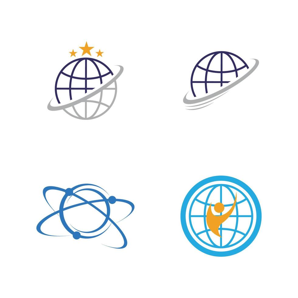 modelo de design de ilustração de logotipo vetorial global vetor