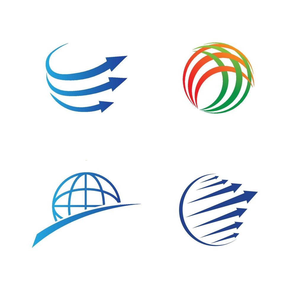 modelo de design de ilustração de logotipo vetorial global vetor