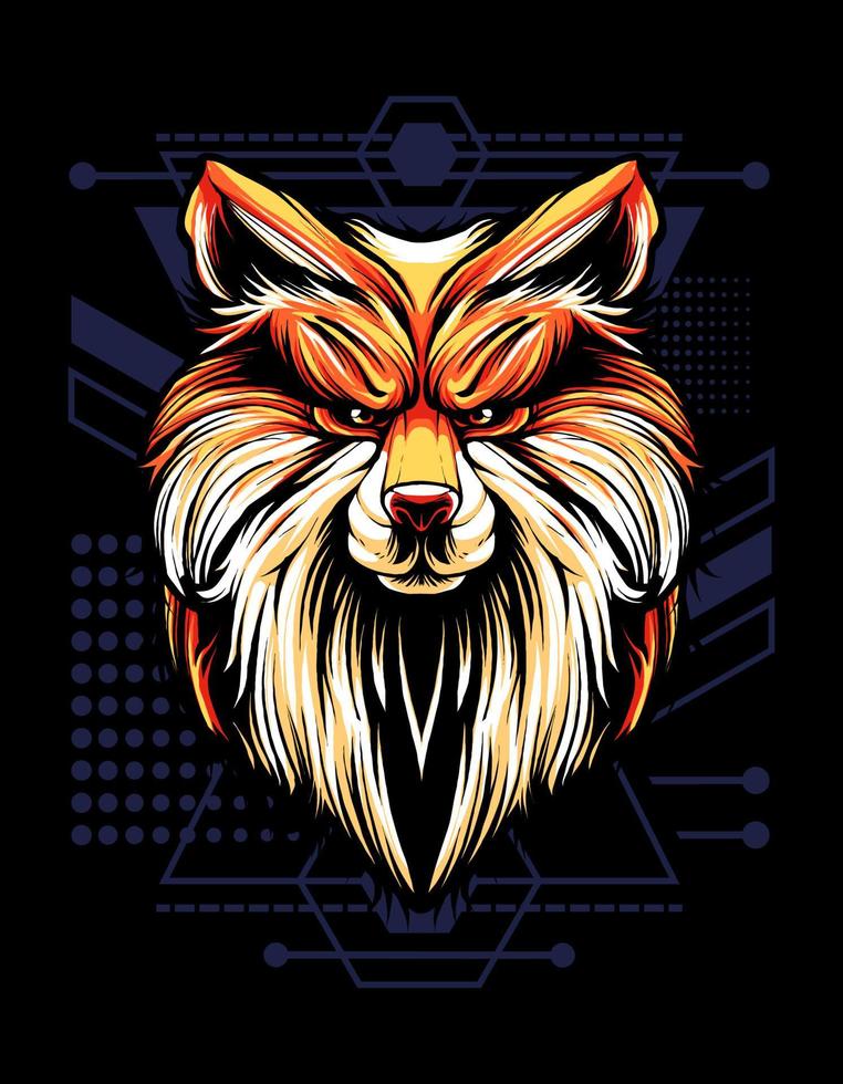ilustração de cabeça de raposa vetor