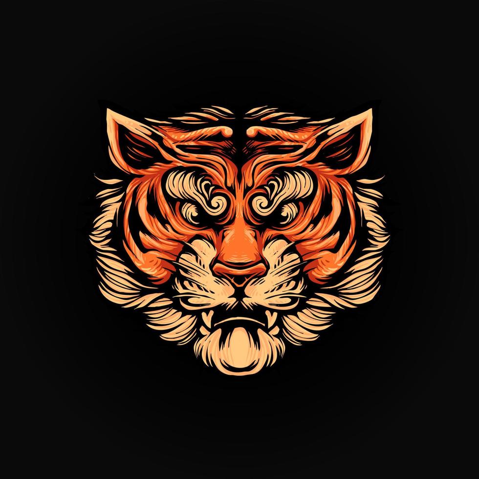 ilustração vetorial cabeça de tigre vetor