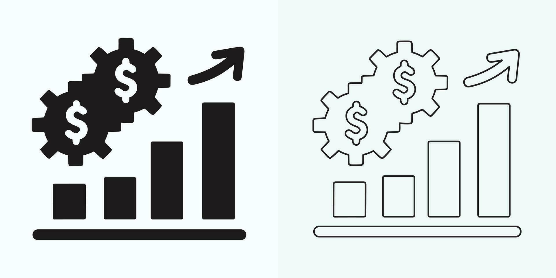 crescendo gráfico ícone definir, Barra gráfico ícone, infográfico, crescimentos gráfico coleção para o negócio melhoria análise, diagrama símbolo, financeiro lucro gráfico Barra vetor ilustração