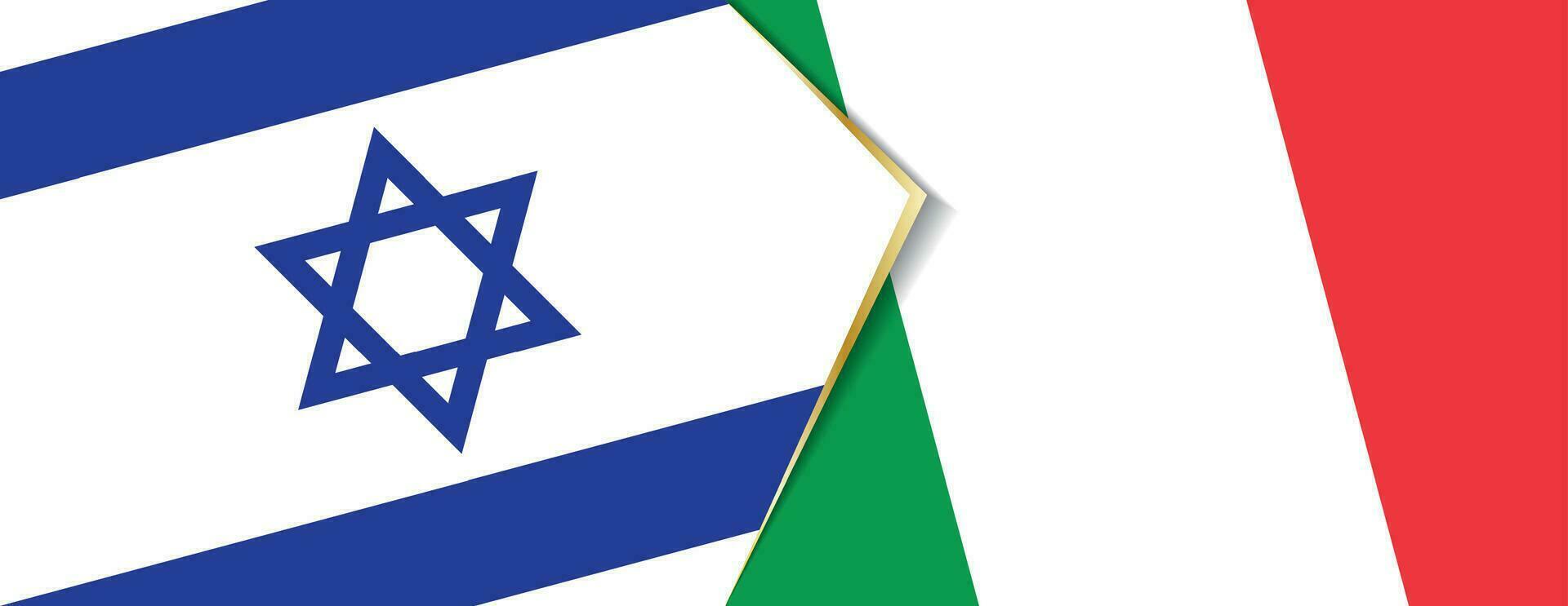 Israel e Itália bandeiras, dois vetor bandeiras.