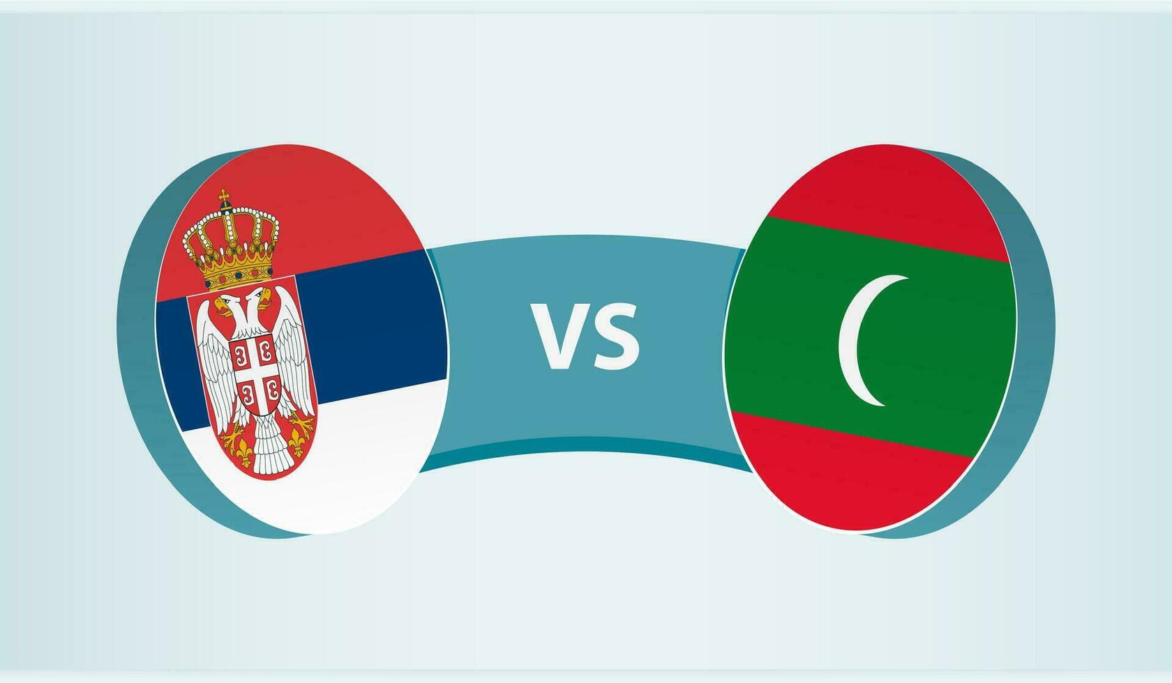 Sérvia versus Maldivas, equipe Esportes concorrência conceito. vetor