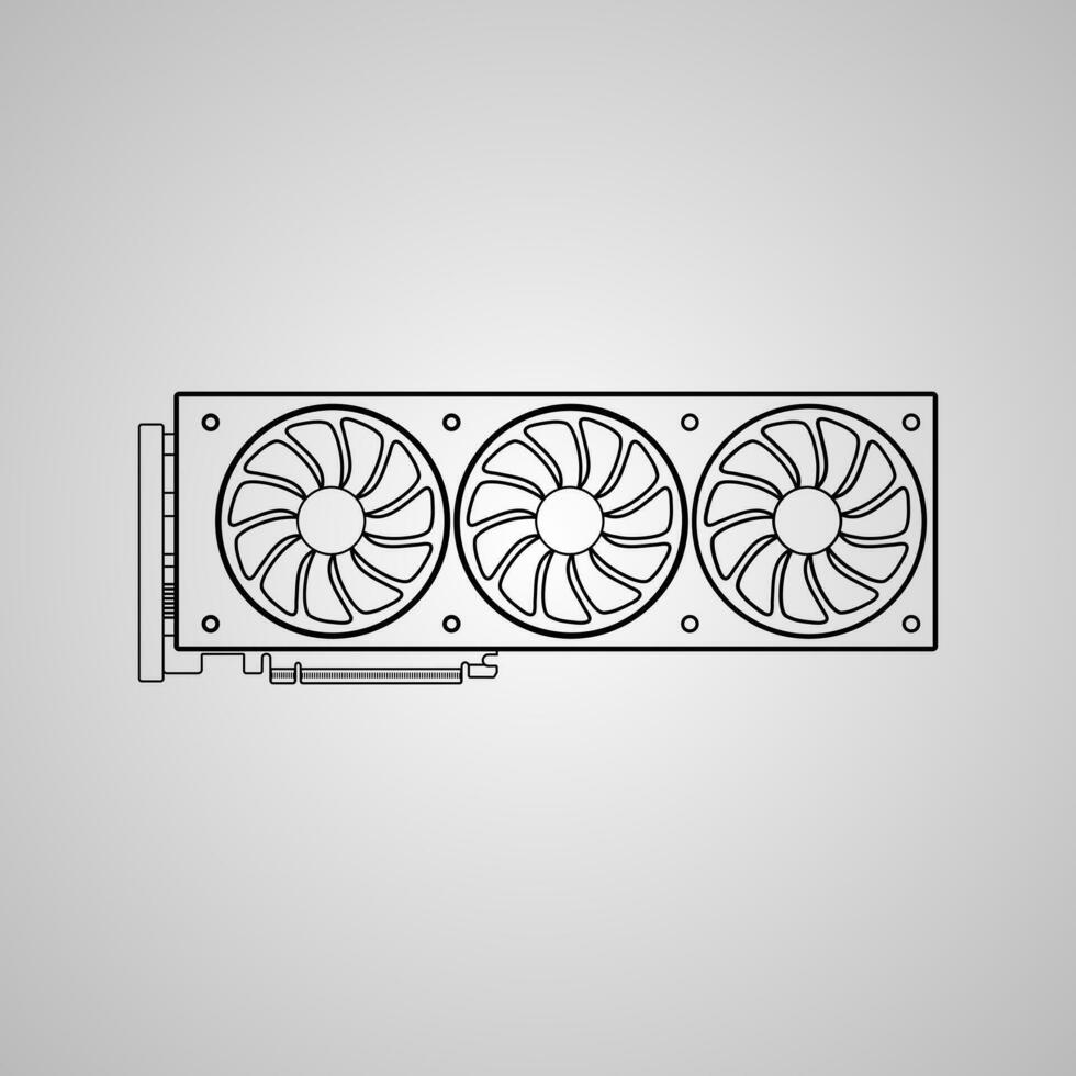 gpu ícone gráficos em processamento unidade vetor