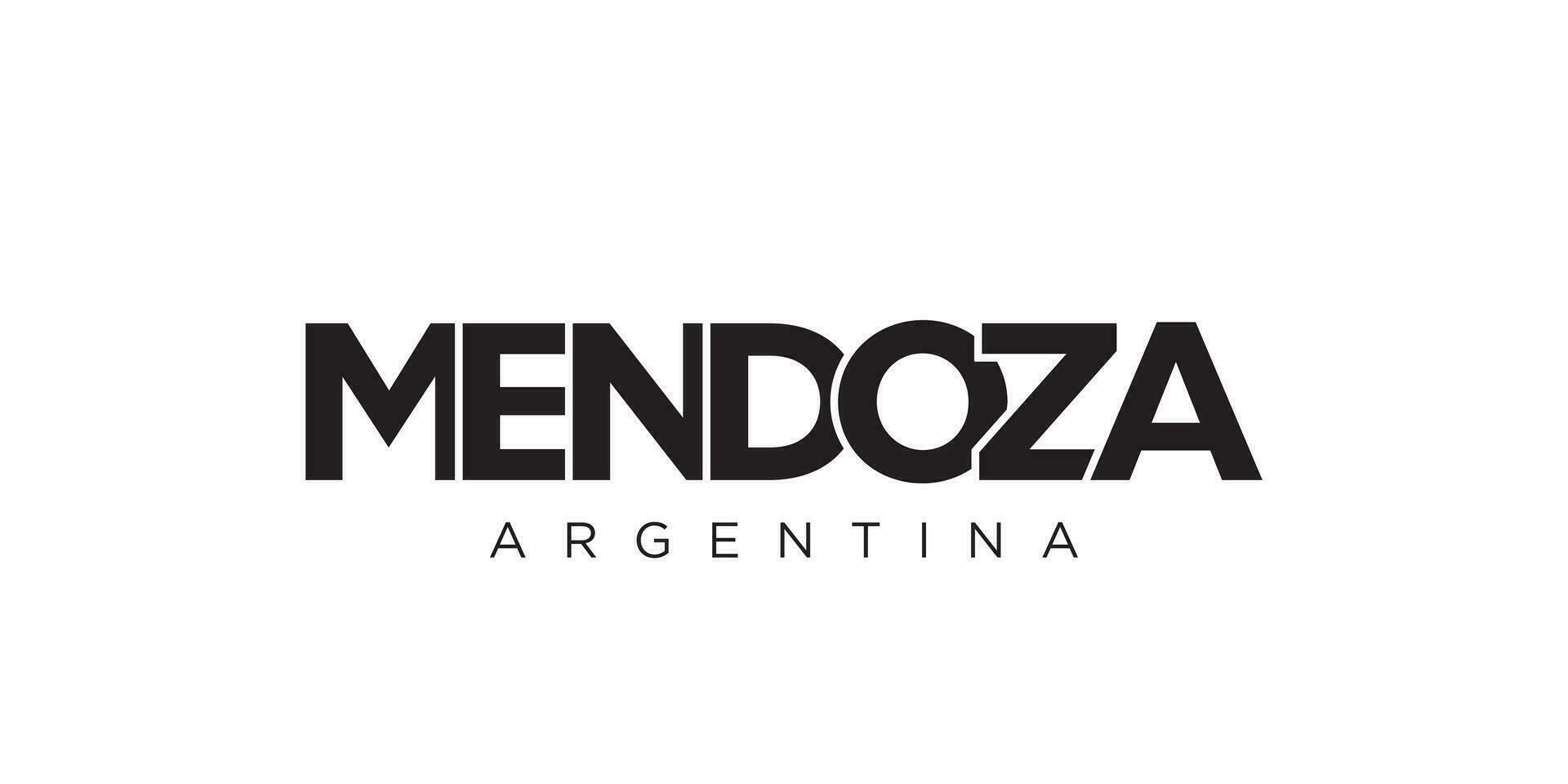 Mendonza dentro a Argentina emblema. a Projeto características uma geométrico estilo, vetor ilustração com negrito tipografia dentro uma moderno Fonte. a gráfico slogan rotulação.