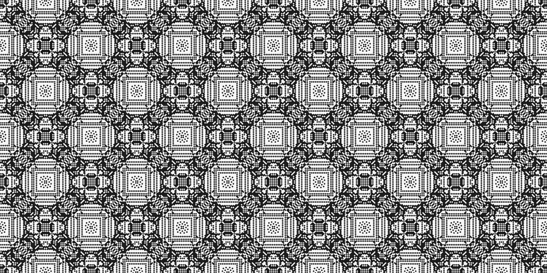 monocromático geométrico rede pixel arte fundo moderno Preto e branco abstrato mosaico textura vetor