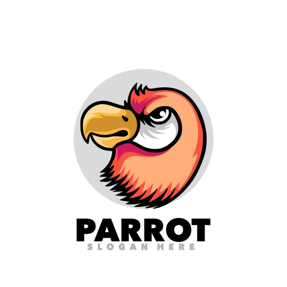 papagaio cabeça mascote logotipo vetor