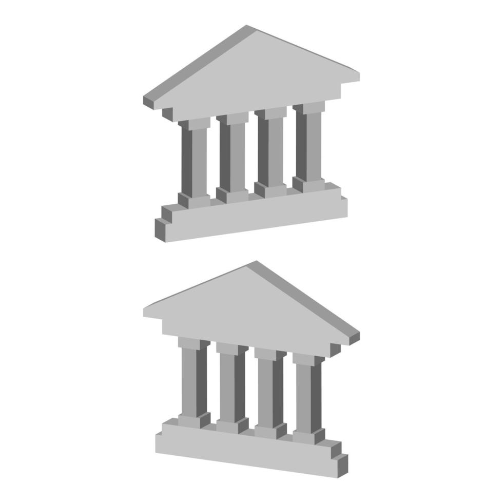 templo grego ilustrado em fundo branco vetor